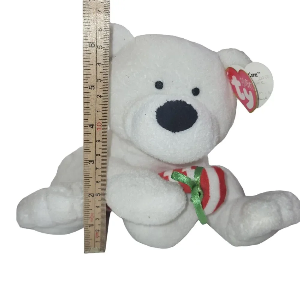 Ty Pluffies Plush Candy Cane Christmas Polar Bear Tylux Stuffed Animal 2005 8